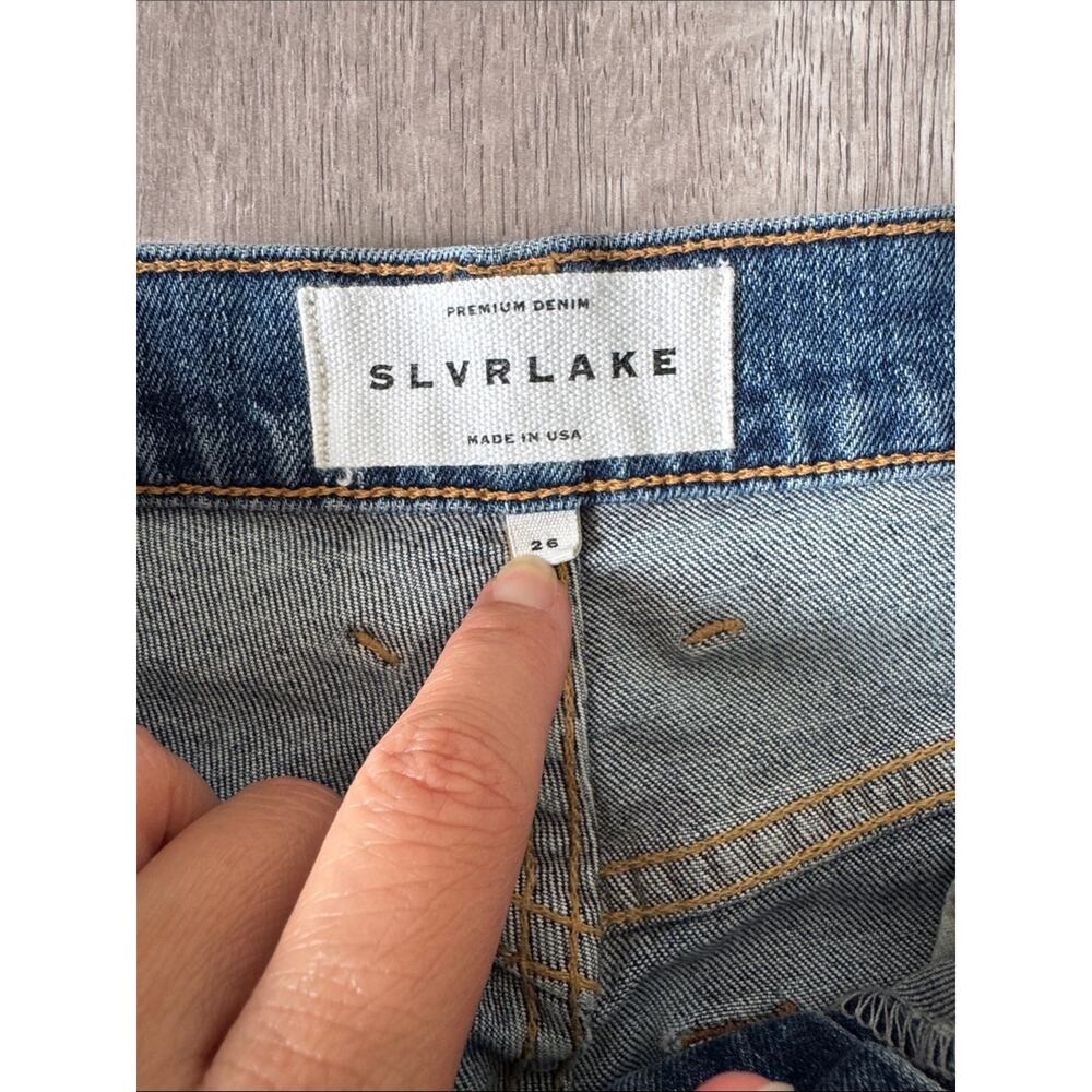 SLVRLAKE Beatnik High Rise Straight Jeans Medium Wash Size 26 Minimalist - Picture 4 of 8